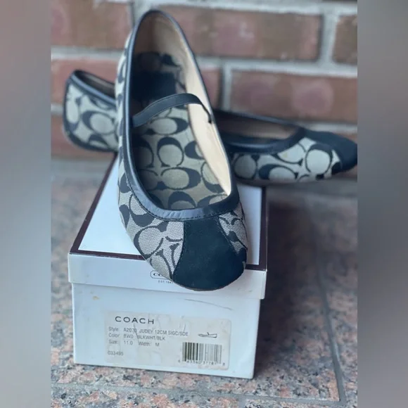 Coach Vintage Signature Judey Mary Jane Ballet Flat Black - Picture 7 of 13
